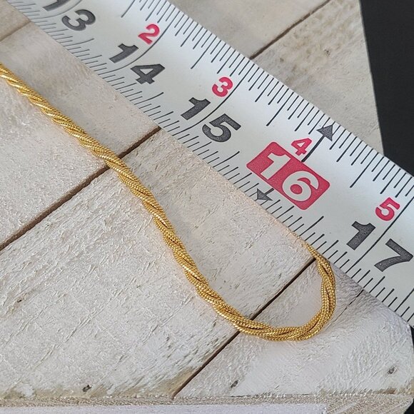 Monet Necklace Gold Tone Rope Wrap Chain Twisted - Picture 7 of 11